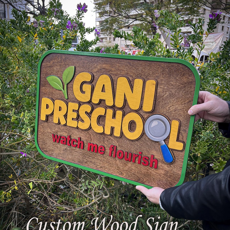 Preschool & Childcare Center 3D Wood Sign