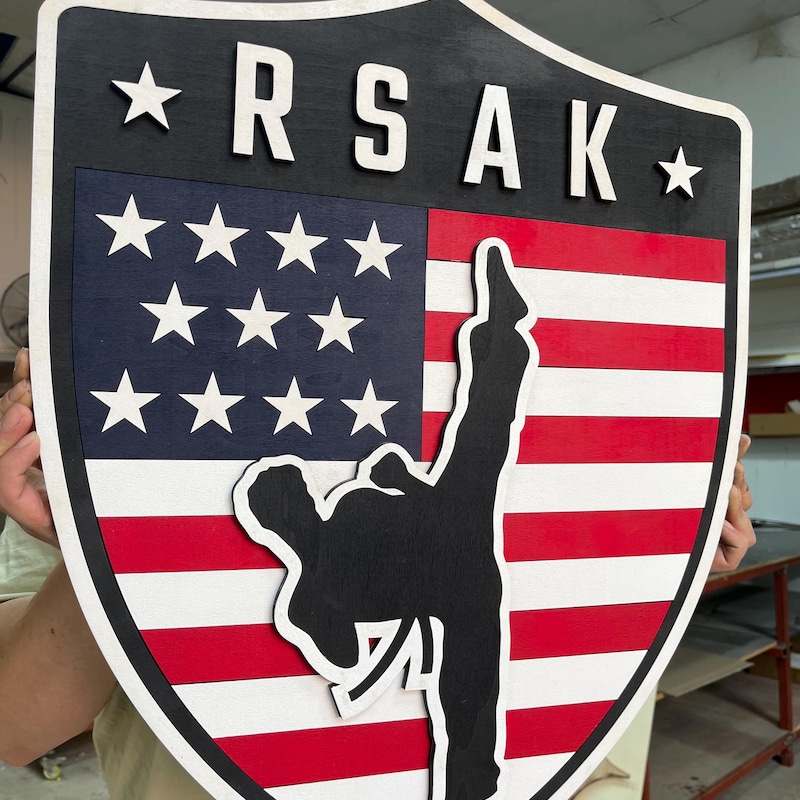 Martial Arts Dojo 3D Wood Logo Sign